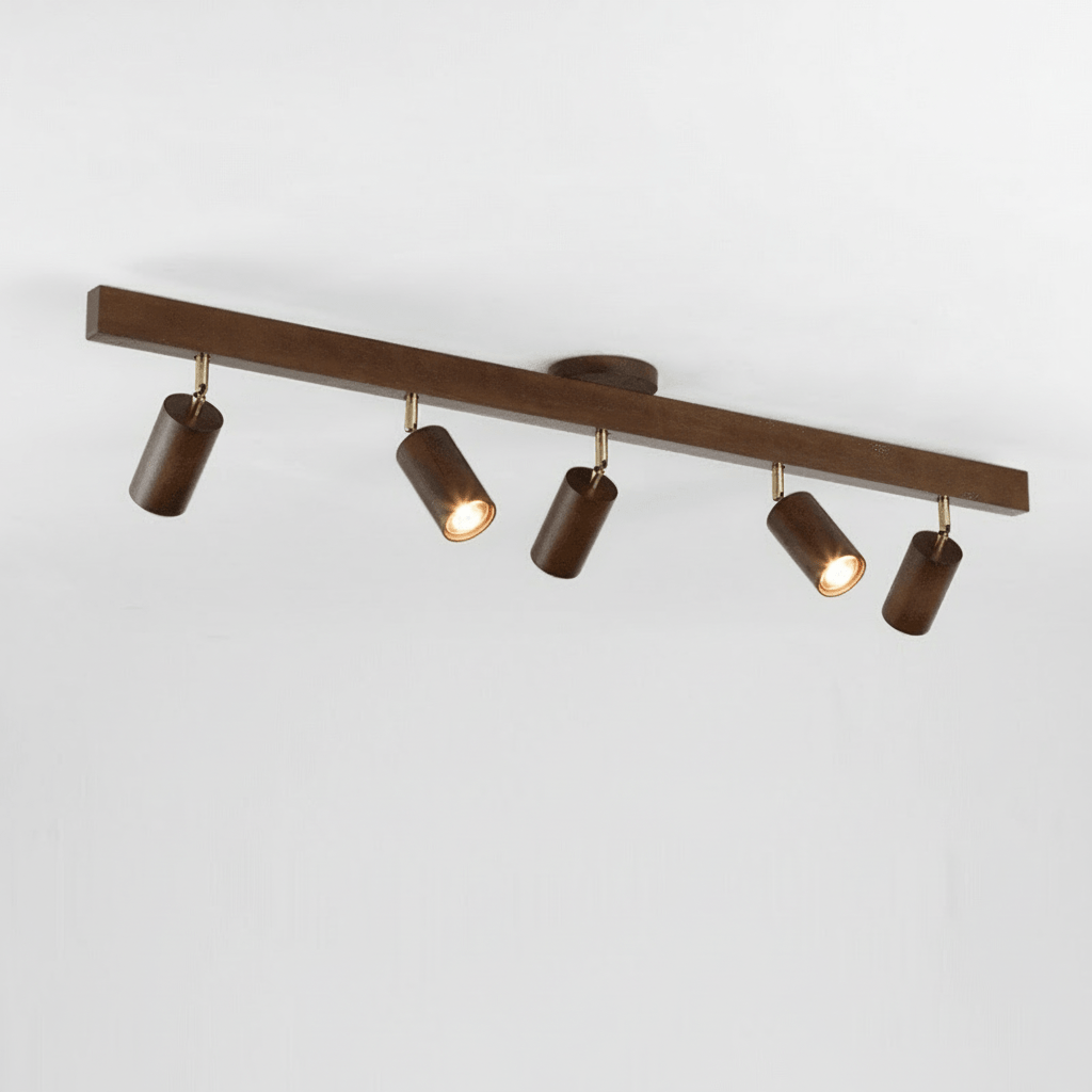 NovaLume verstellbare Holz-Deckenlampe mit LED für modernes Wohnen