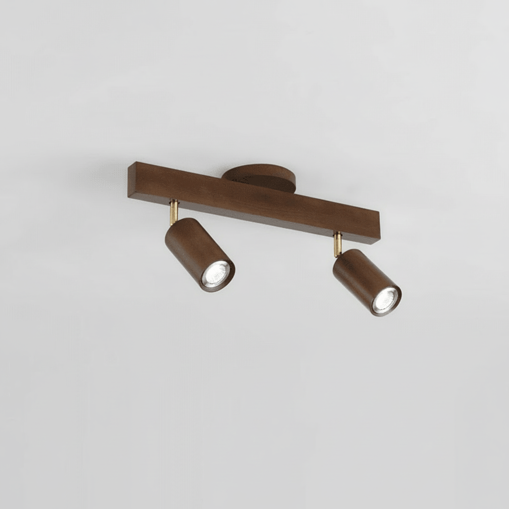 NovaLume verstellbare Holz-Deckenlampe mit LED für modernes Wohnen
