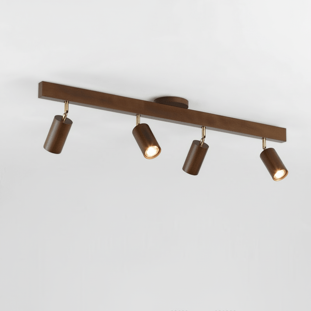NovaLume verstellbare Holz-Deckenlampe mit LED für modernes Wohnen