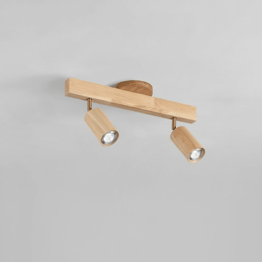 NovaLume verstellbare Holz-Deckenlampe mit LED für modernes Wohnen