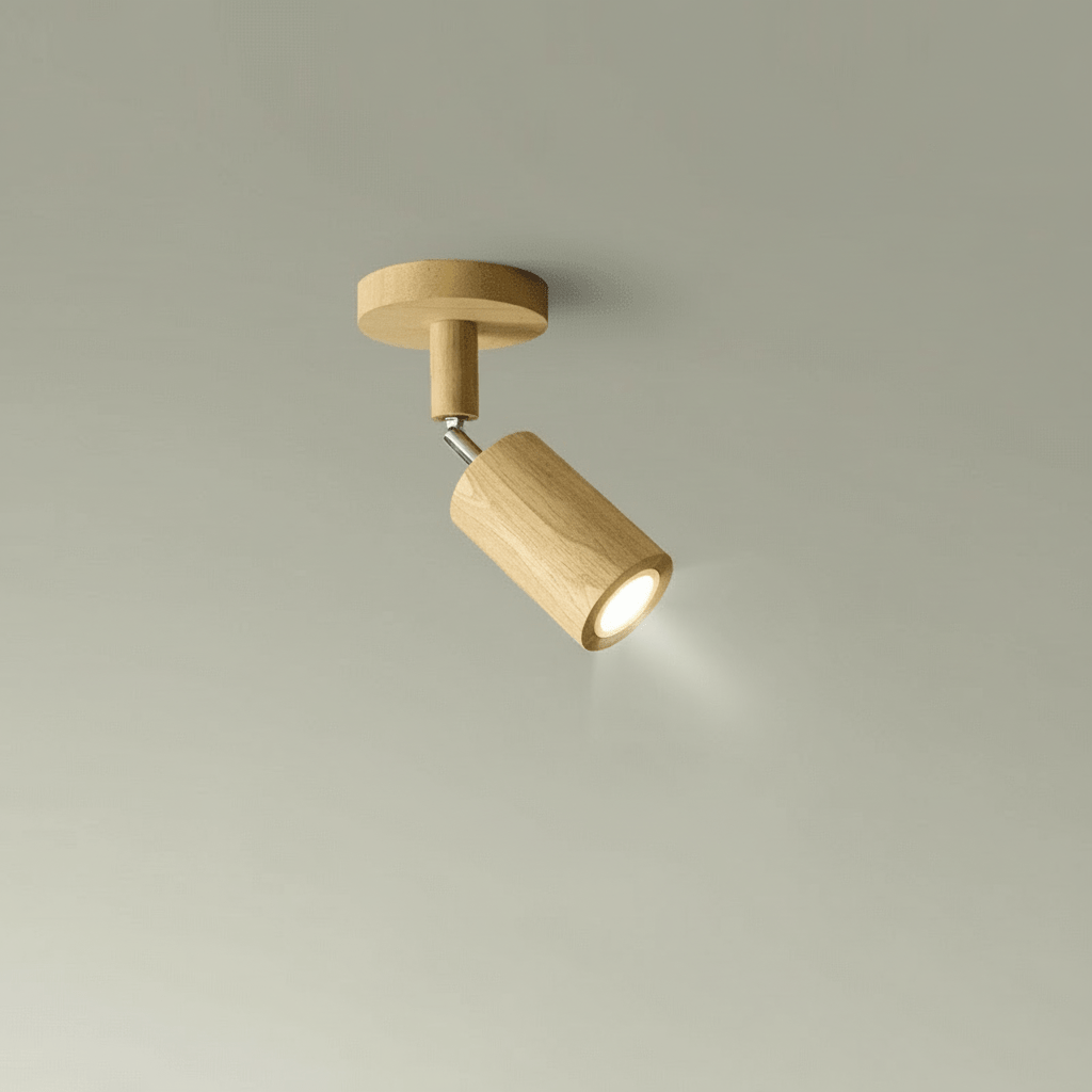 NovaLume verstellbare Holz-Deckenlampe mit LED für modernes Wohnen