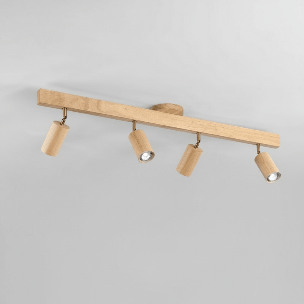 NovaLume verstellbare Holz-Deckenlampe mit LED für modernes Wohnen