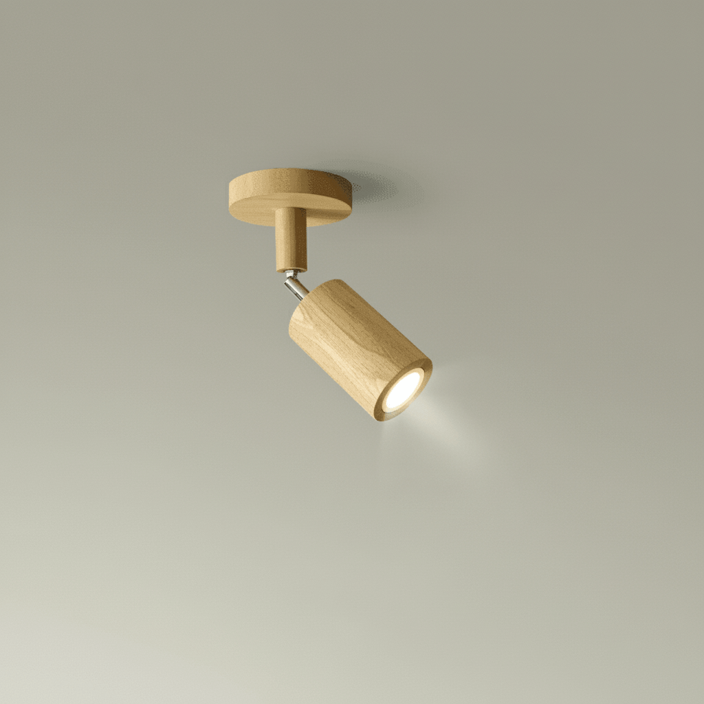 NovaLume verstellbare Holz-Deckenlampe mit LED für modernes Wohnen