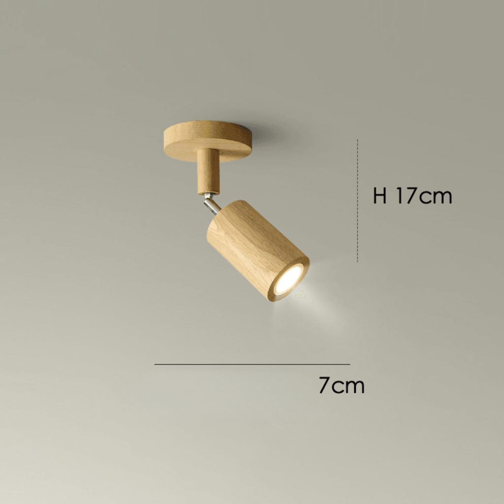 NovaLume verstellbare Holz-Deckenlampe mit LED für modernes Wohnen
