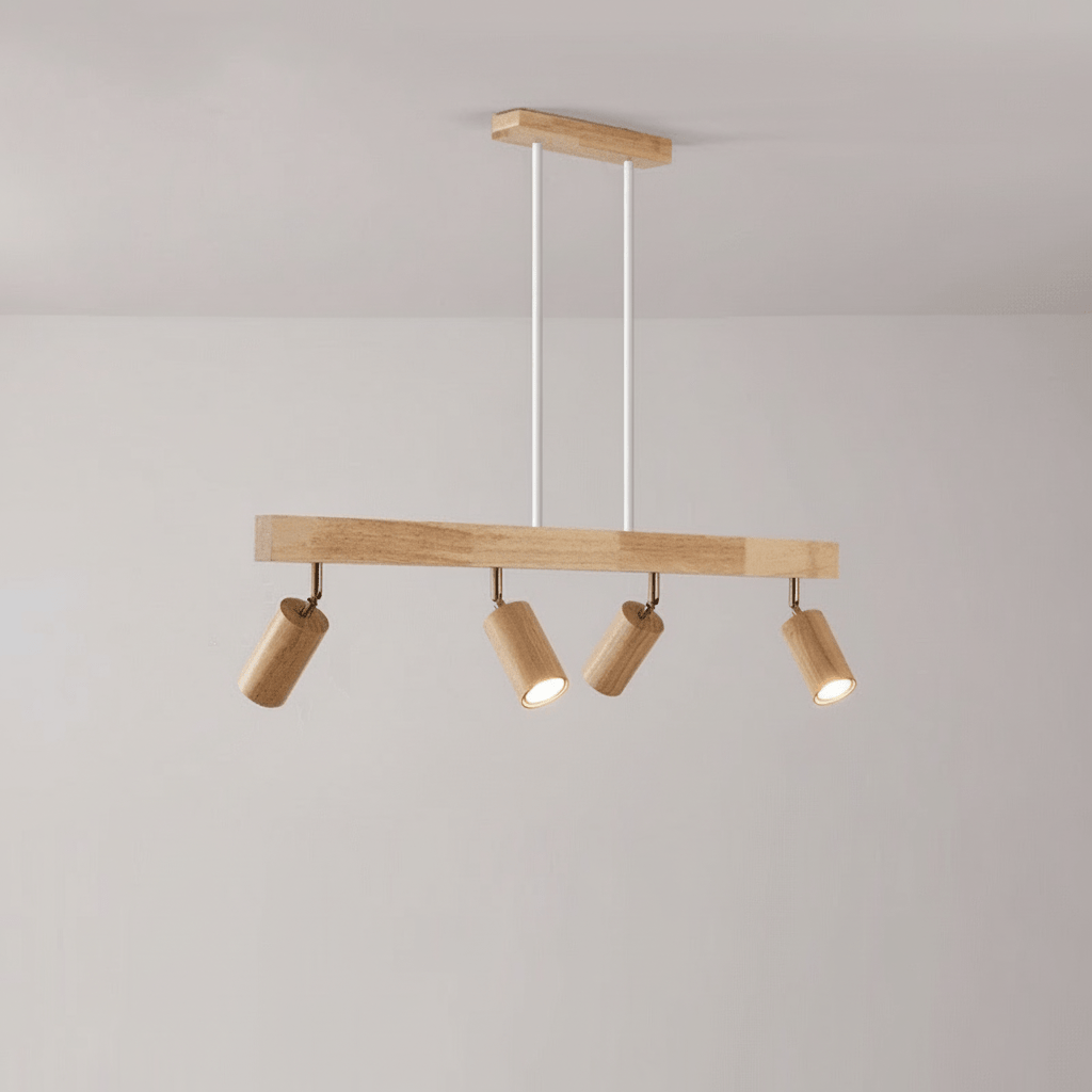 NovaLume verstellbare Holz-Deckenlampe mit LED für modernes Wohnen