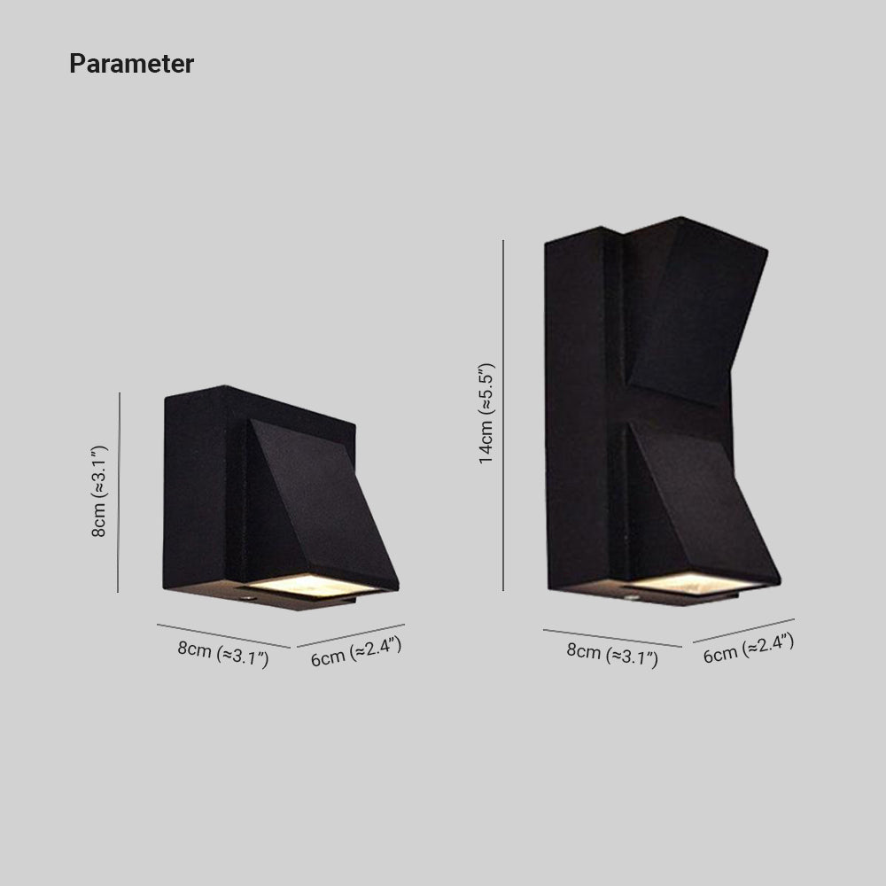 Fasetterad arkitektonisk vägglampa | Ormexis