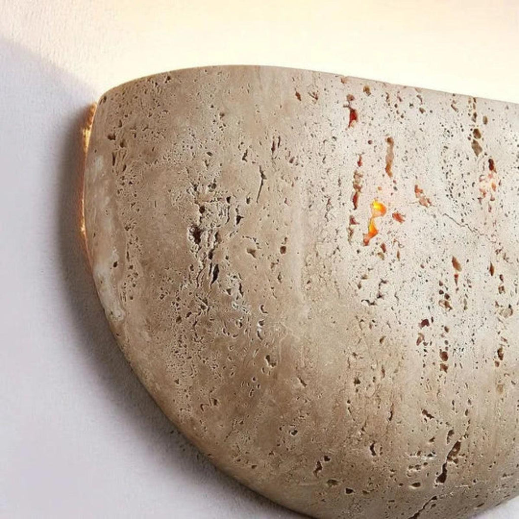 Falra szerelhető retro Wabi Sabi fali lámpa félhold alakú dizájnnal | Ormexis