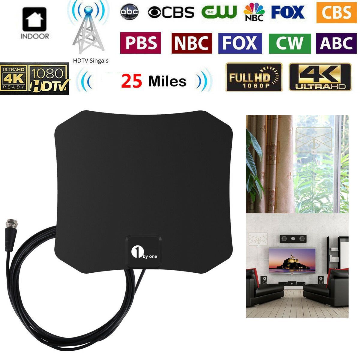 Wanda kompakt beltéri antenna 4K HDTV helyi csatornákhoz