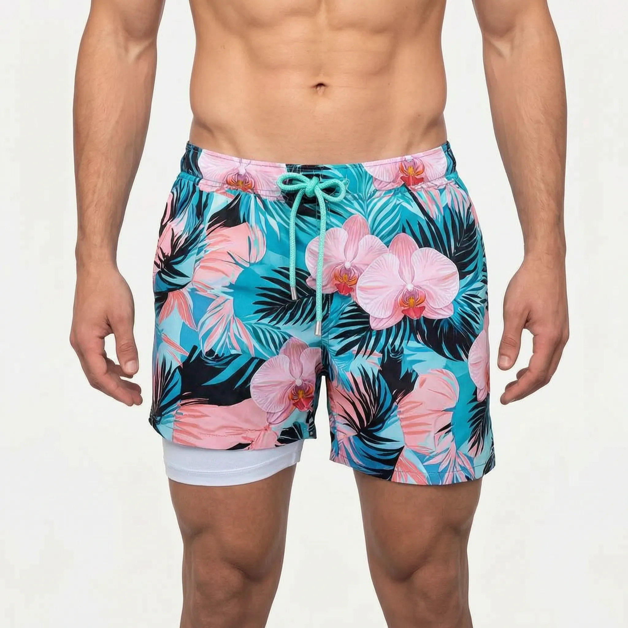 Men's Lined Swim Shorts -  Beach Holidays - Ormexis