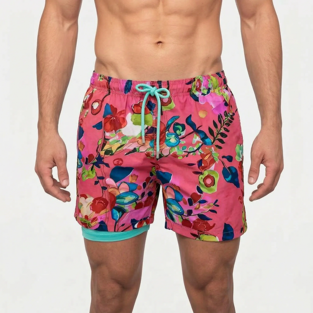 Men's Lined Swim Shorts -  Beach Holidays - Ormexis