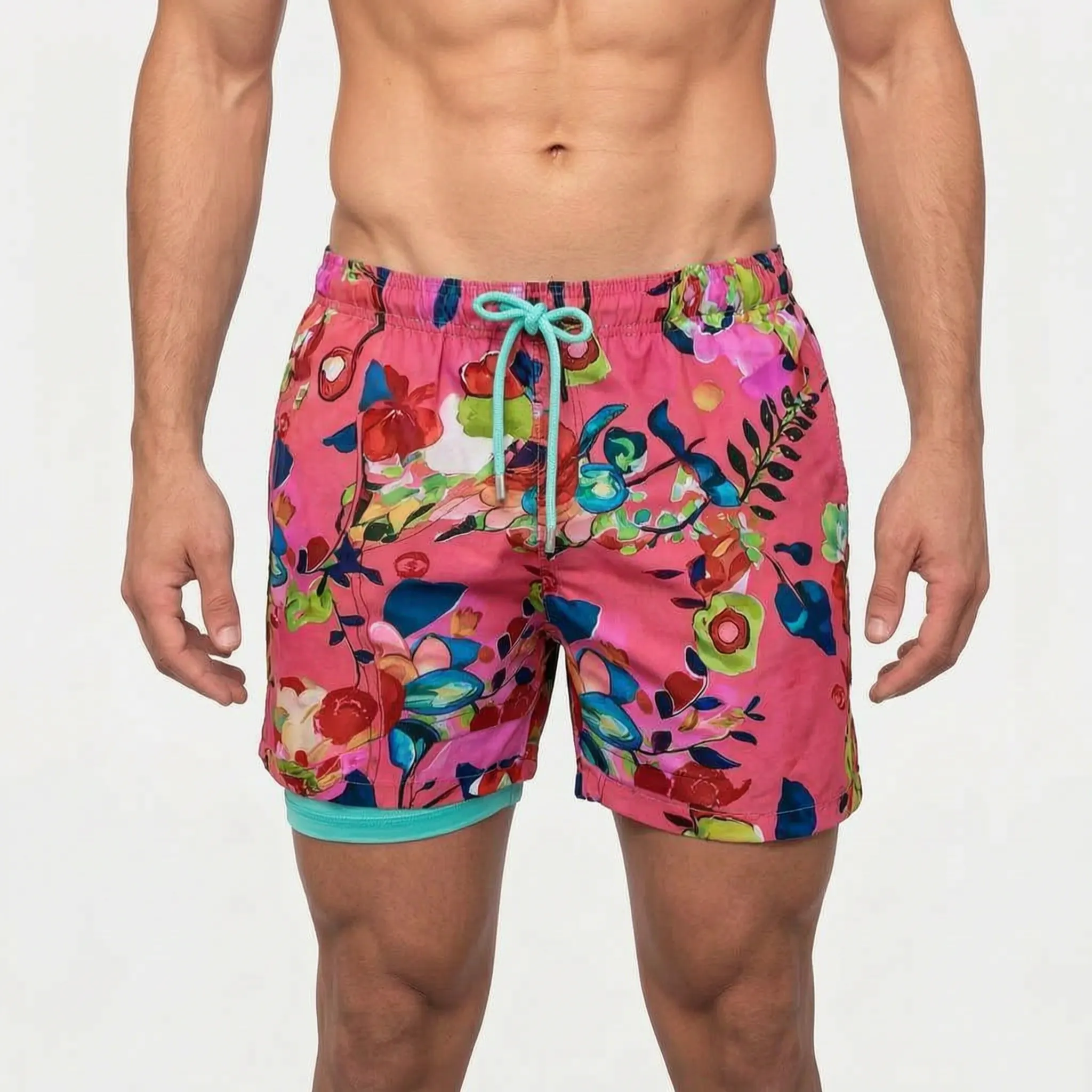 Men's Lined Swim Shorts -  Beach Holidays - Ormexis