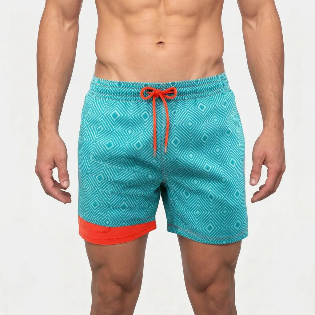 Men's Lined Swim Shorts -  Beach Holidays - Ormexis