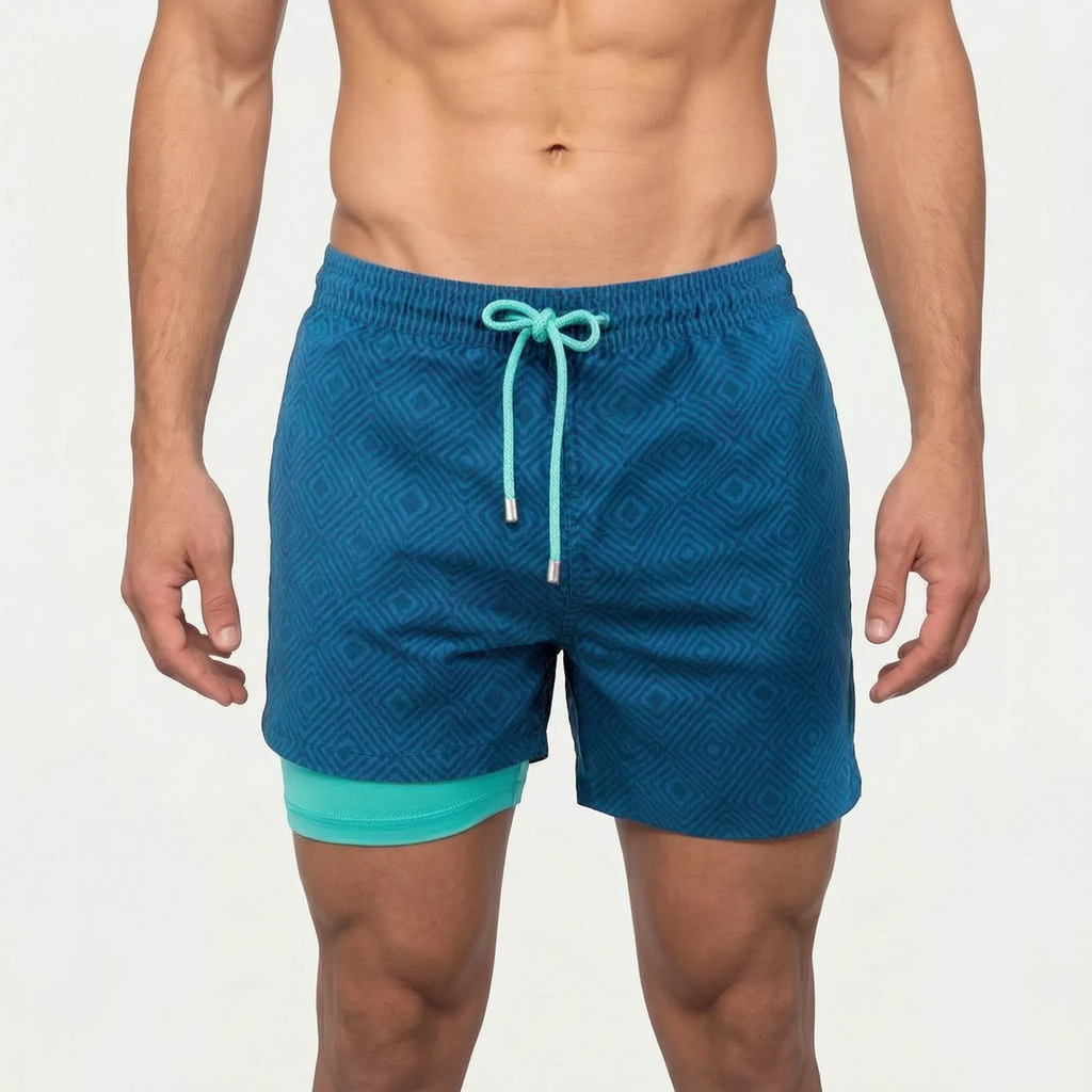 Men's Lined Swim Shorts -  Beach Holidays - Ormexis