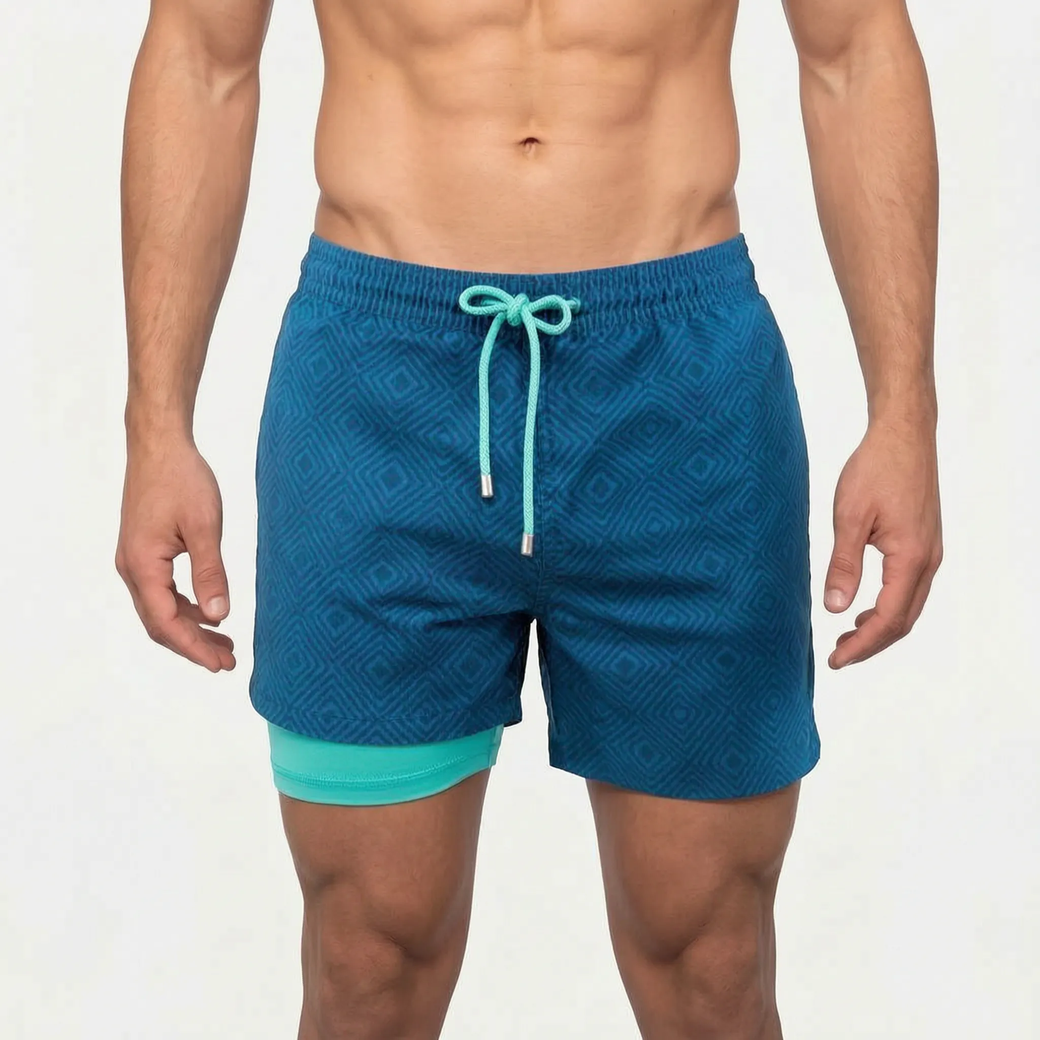 Men's Lined Swim Shorts -  Beach Holidays - Ormexis