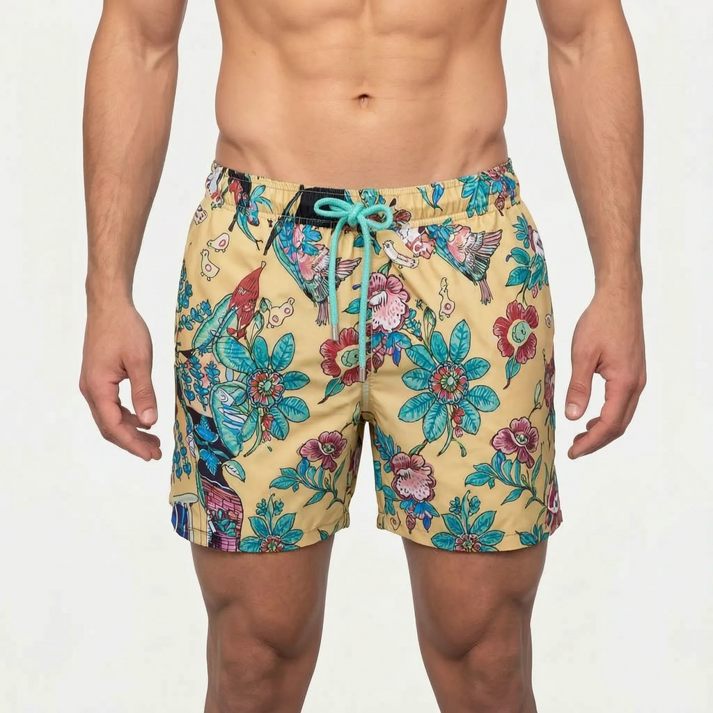 Men's Lined Swim Shorts -  Beach Holidays - Ormexis