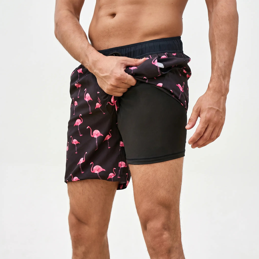 Men's Lined Swim Shorts -  Beach Holidays - Ormexis