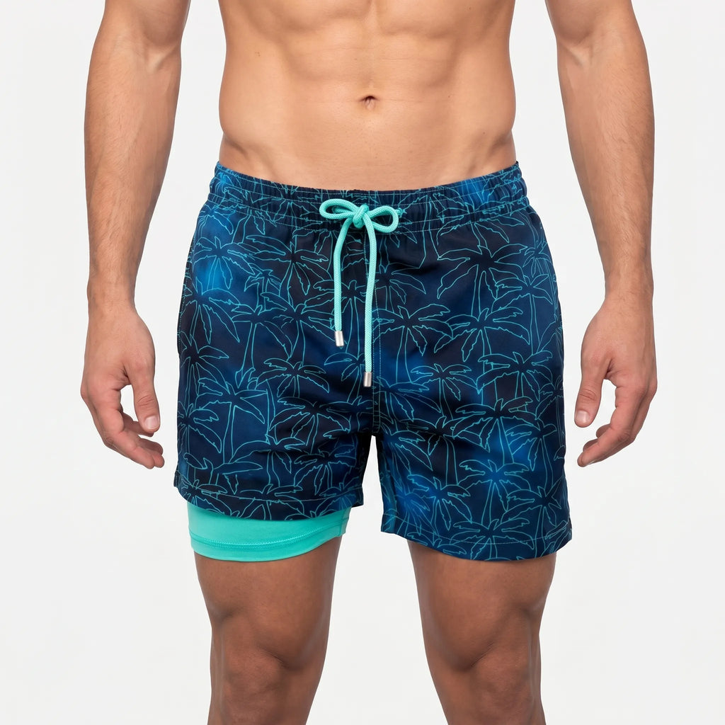 Men's Lined Swim Shorts -  Beach Holidays - Ormexis