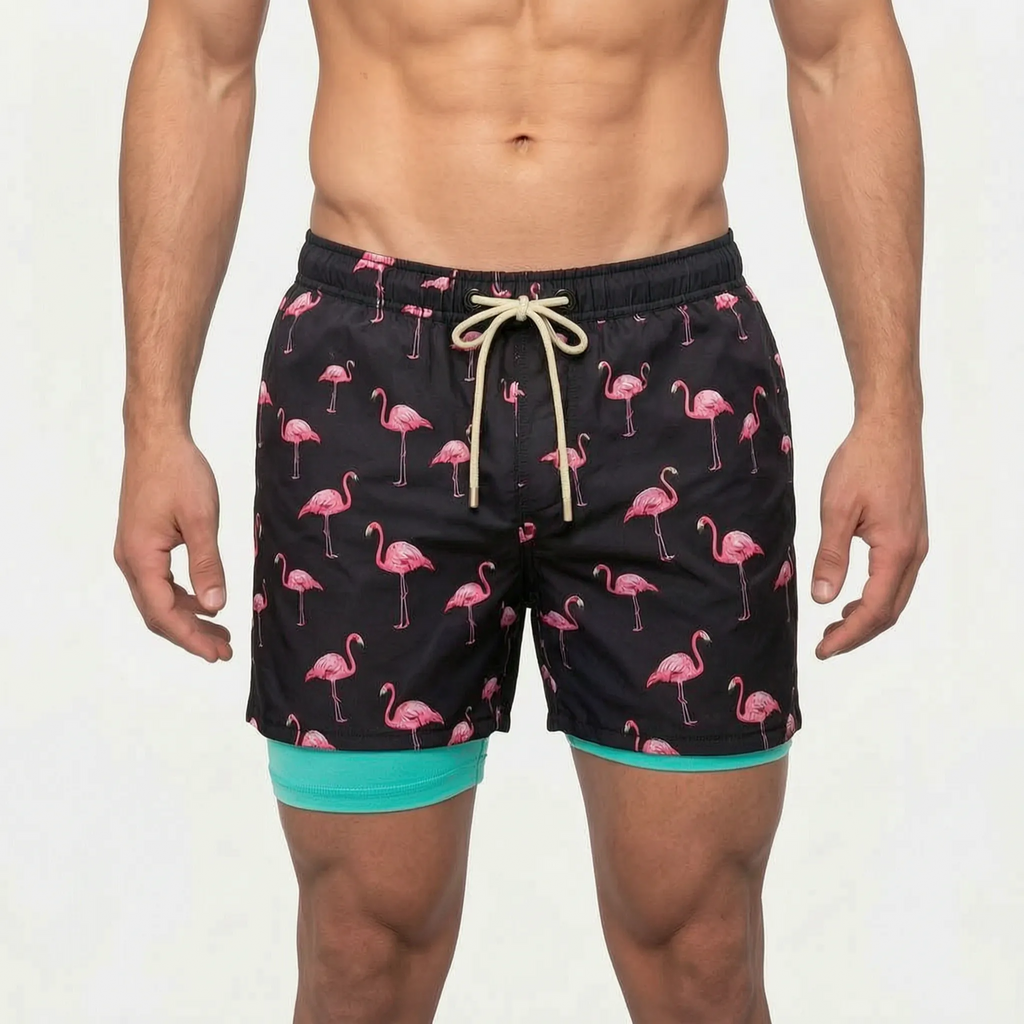Men's Lined Swim Shorts -  Beach Holidays - Ormexis