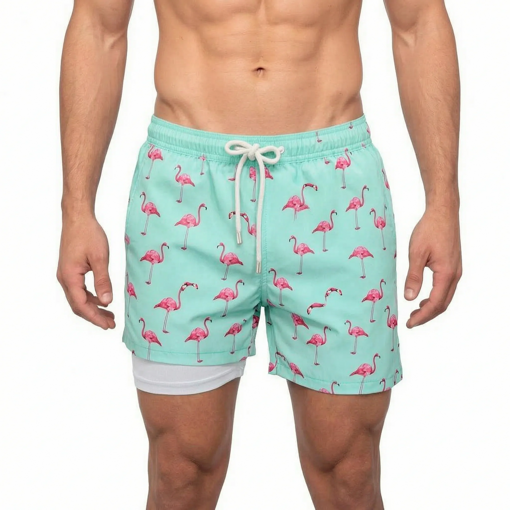 Men's Lined Swim Shorts -  Beach Holidays - Ormexis
