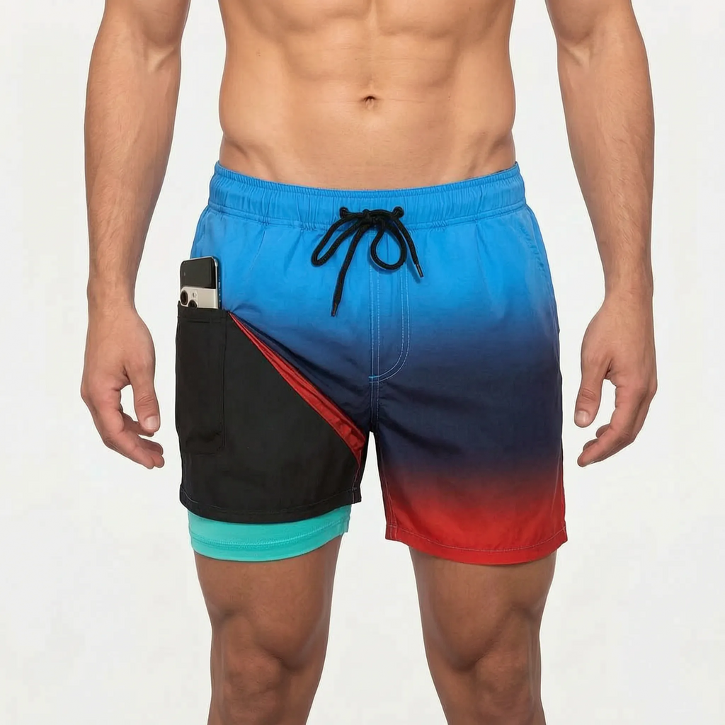 Men's Lined Swim Shorts -  Beach Holidays - Ormexis