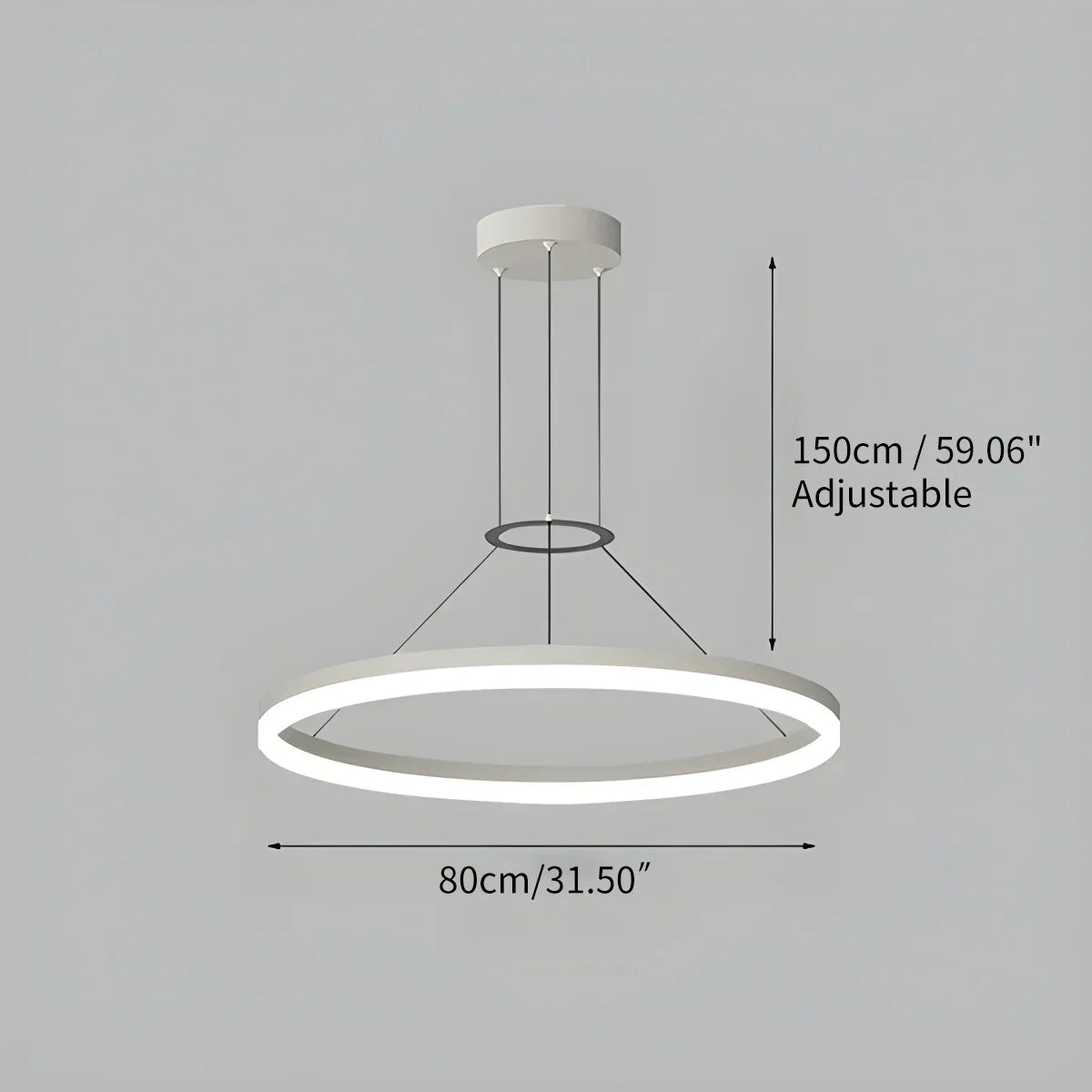 מנורת תלייה עגולה לסלונים ומטבחים עם LED