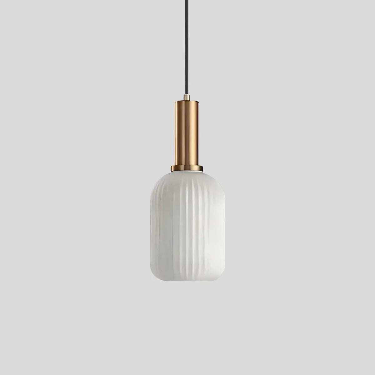 Nordic Glass Pendant Light With Striped Shade Design