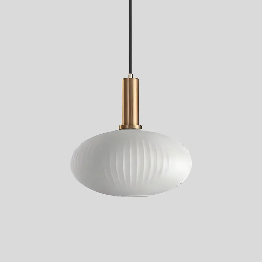 Nordic Glass Pendant Light With Striped Shade Design