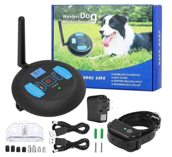 Sistema di recinzione per cani wireless con portata regolabile e impermeabile per uso esterno
