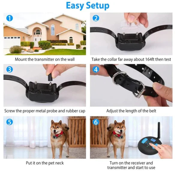 Sistema di recinzione per cani wireless con portata regolabile e impermeabile per uso esterno