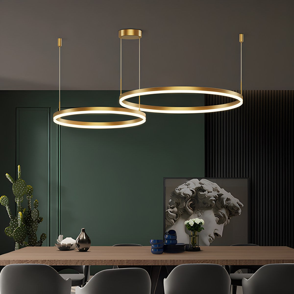 Sleek Ring Chandelier Wireless Ceiling Light With Built In LED