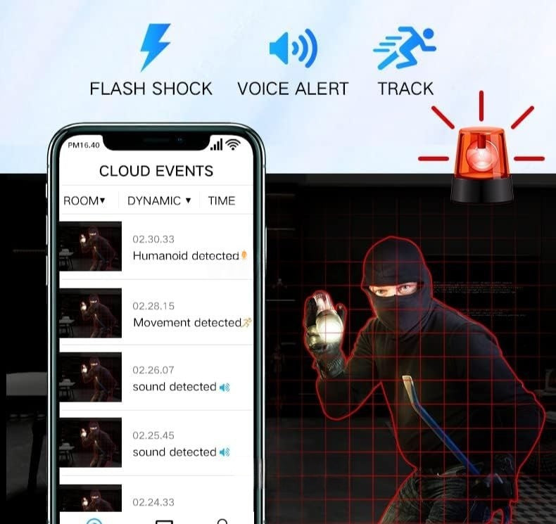 מצלמת אבטחה חיצונית אלחוטית 1080P עם עיצוב עמיד למזג אוויר