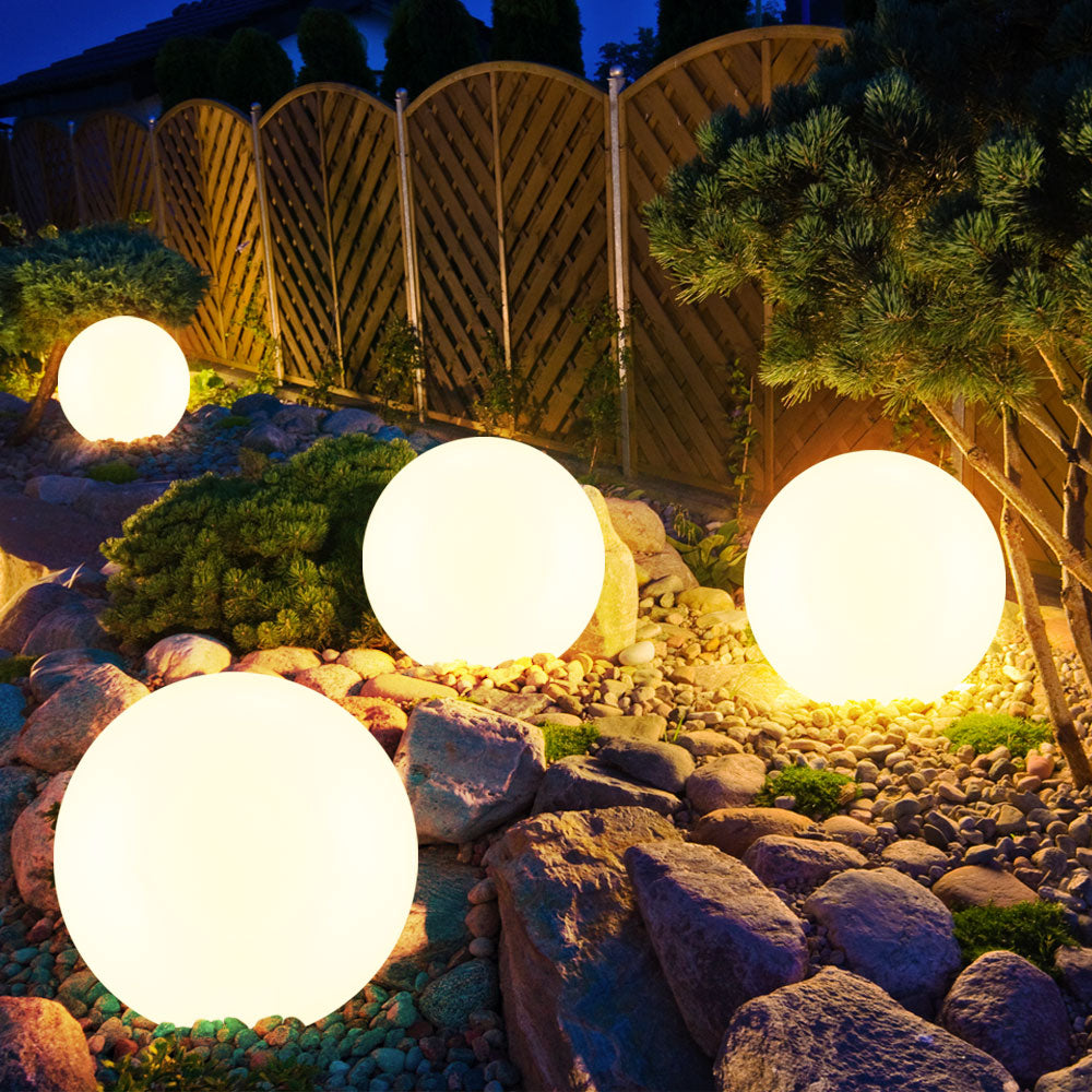 LumiGlobe Lampe de Jardin Solaire Sans Fil avec LED Changeant de Couleur, Résistante aux Intempéries pour l'Extérieur