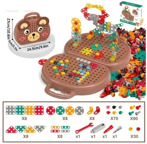 Wonder Play Ensemble Montessori Learning Tools With Electric Screwdriver For STEM Fun
