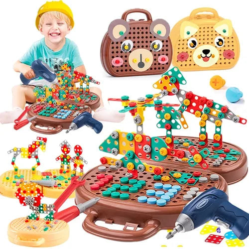 Wonder Play Ensemble Montessori Learning Tools With Electric Screwdriver For STEM Fun