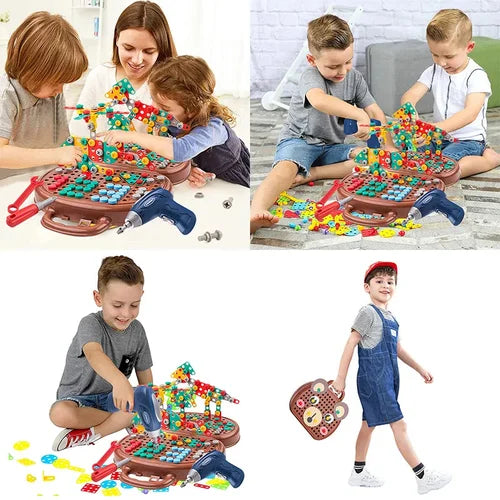 Wonder Play Ensemble Montessori Learning Tools With Electric Screwdriver For STEM Fun