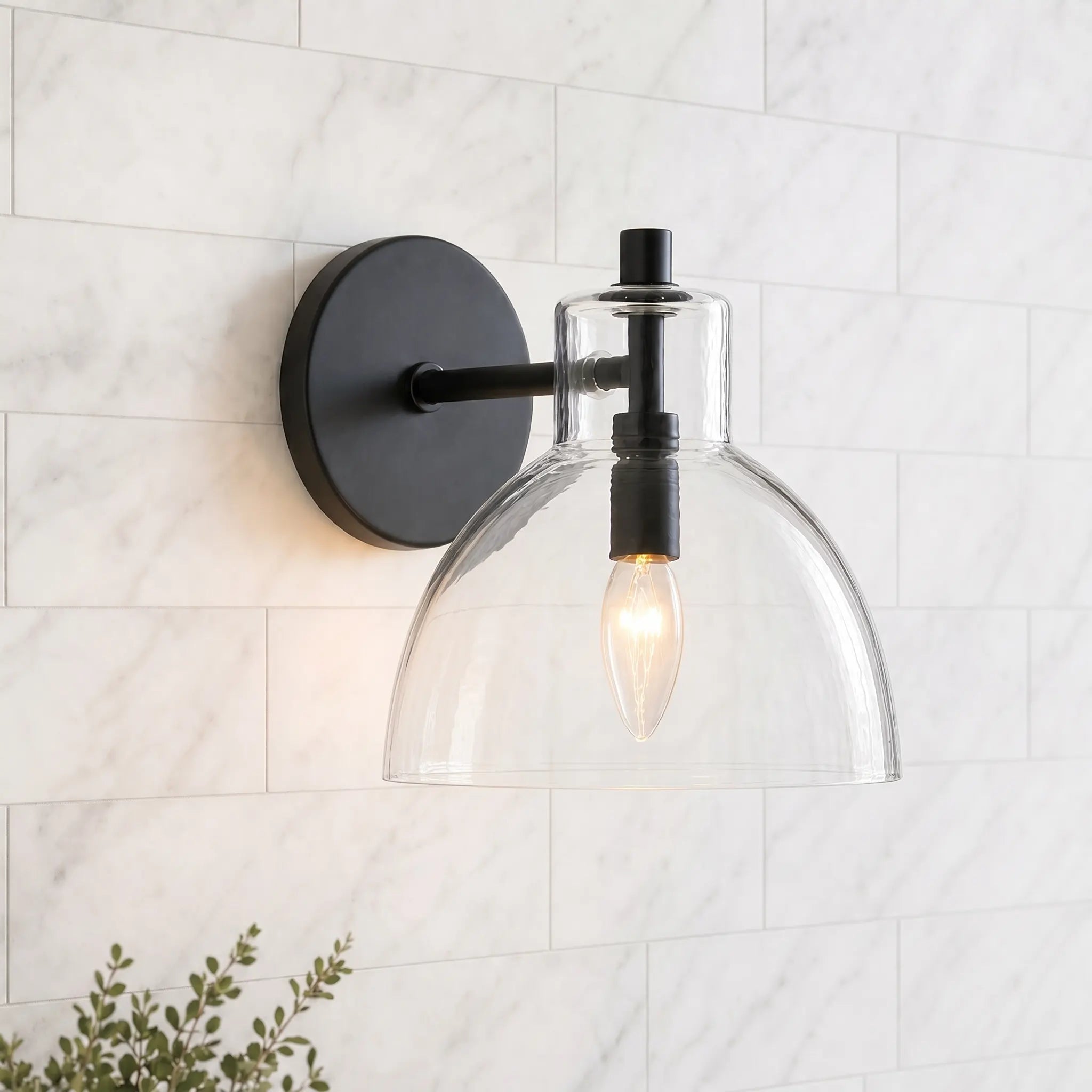 Aurelia-vegglampe med glasskuppel | Ormexis
