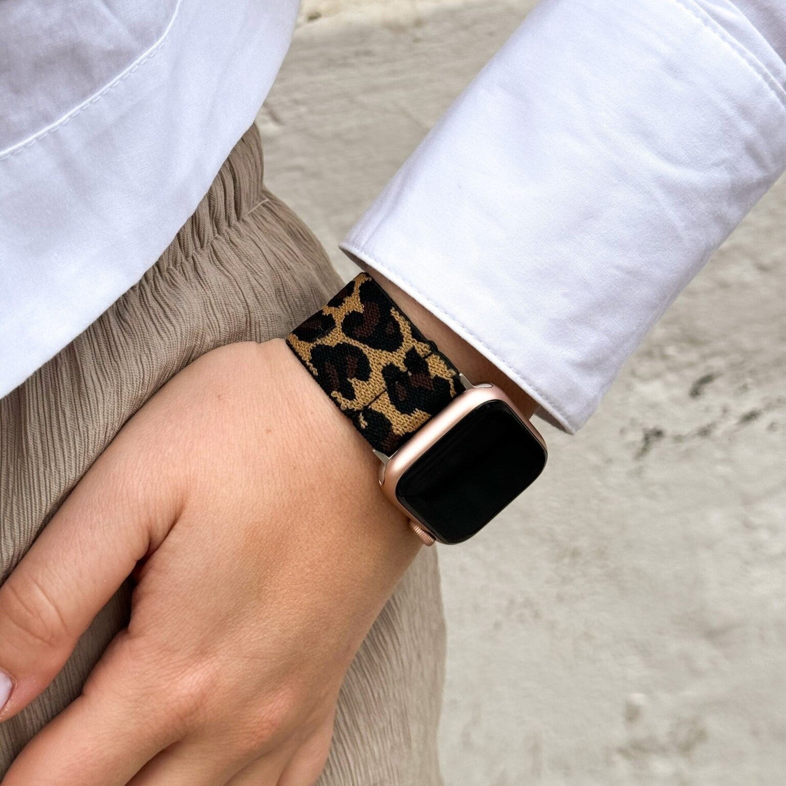 Apple Watch Leopard Print Elastic Band For Everyday Use
