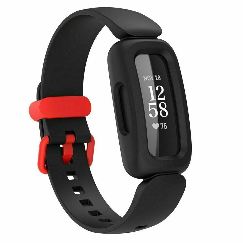 Fitbit Ace 3 Silicone Band For Kids Black And Red Strap
