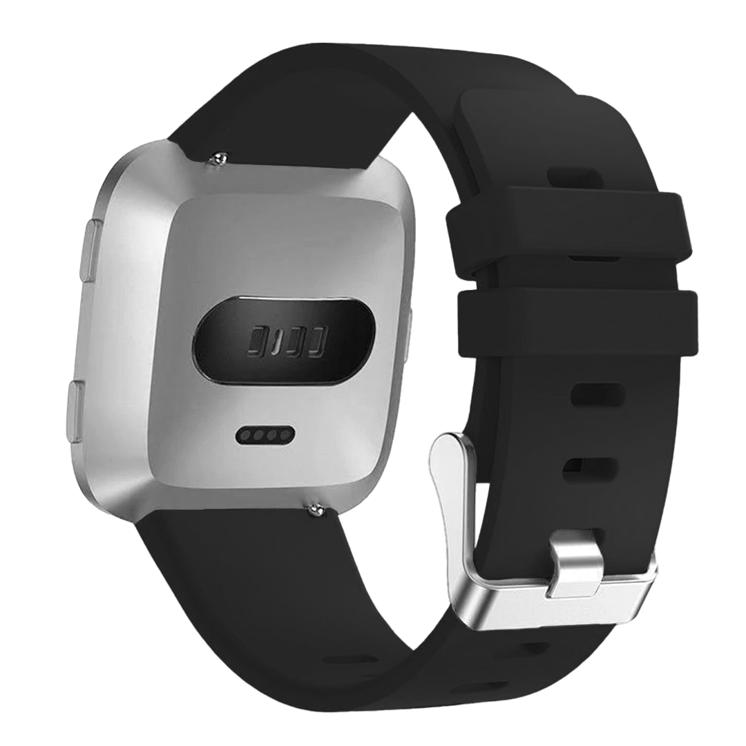 Curea de mână din silicon negru pentru Fitbit Versa și Versa 2