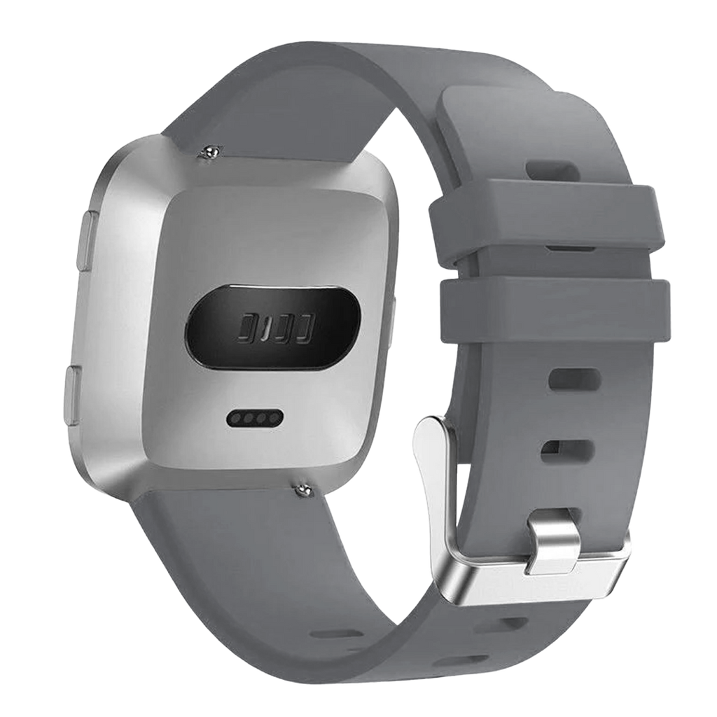 Grå silikonrem med spänne för Fitbit Versa och Versa 2
