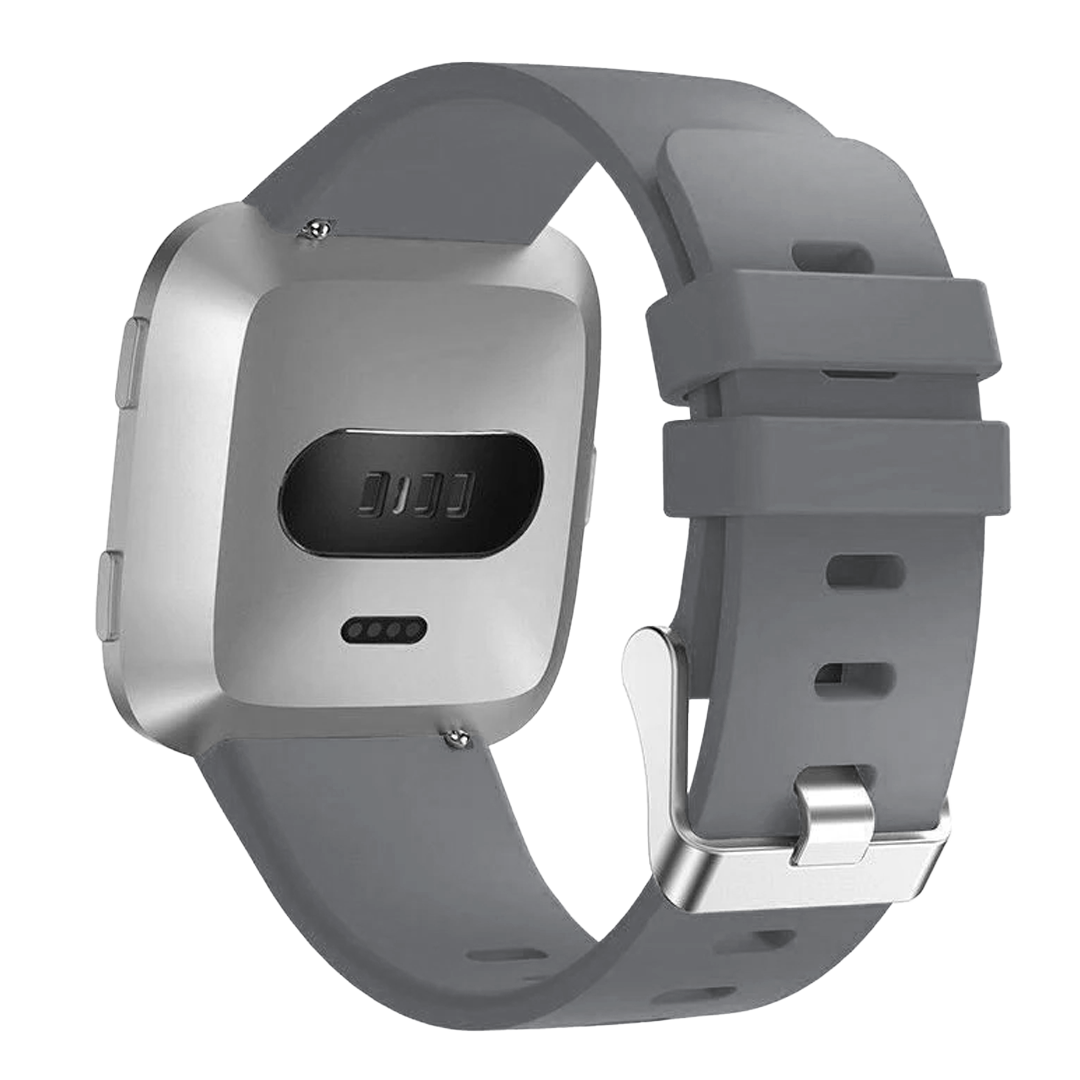 Grå silikonrem med spänne för Fitbit Versa och Versa 2