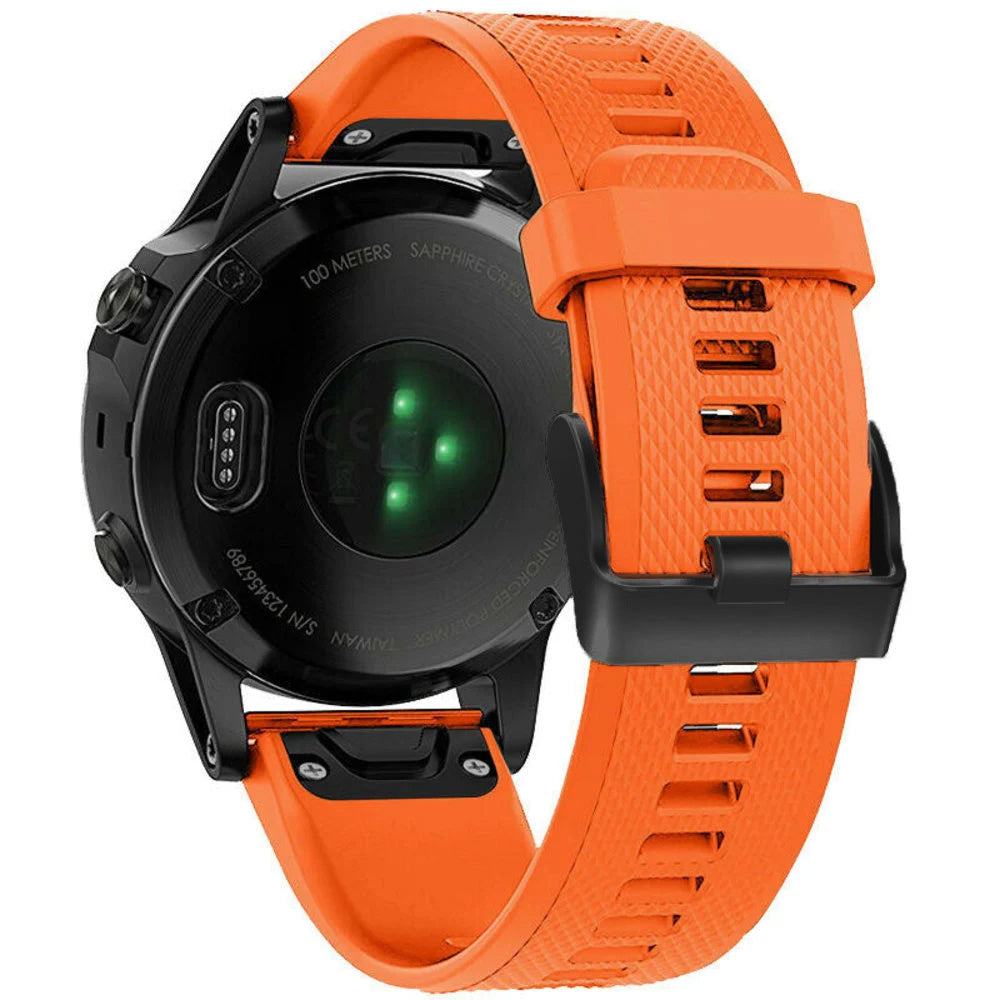 Pulseira de Substituição em Silicone Laranja para Garmin Fenix 7