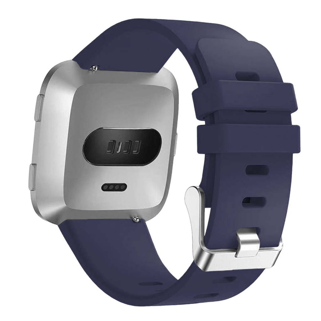 Dark Blue Silicone Band With Buckle For Fitbit Versa And Versa 2