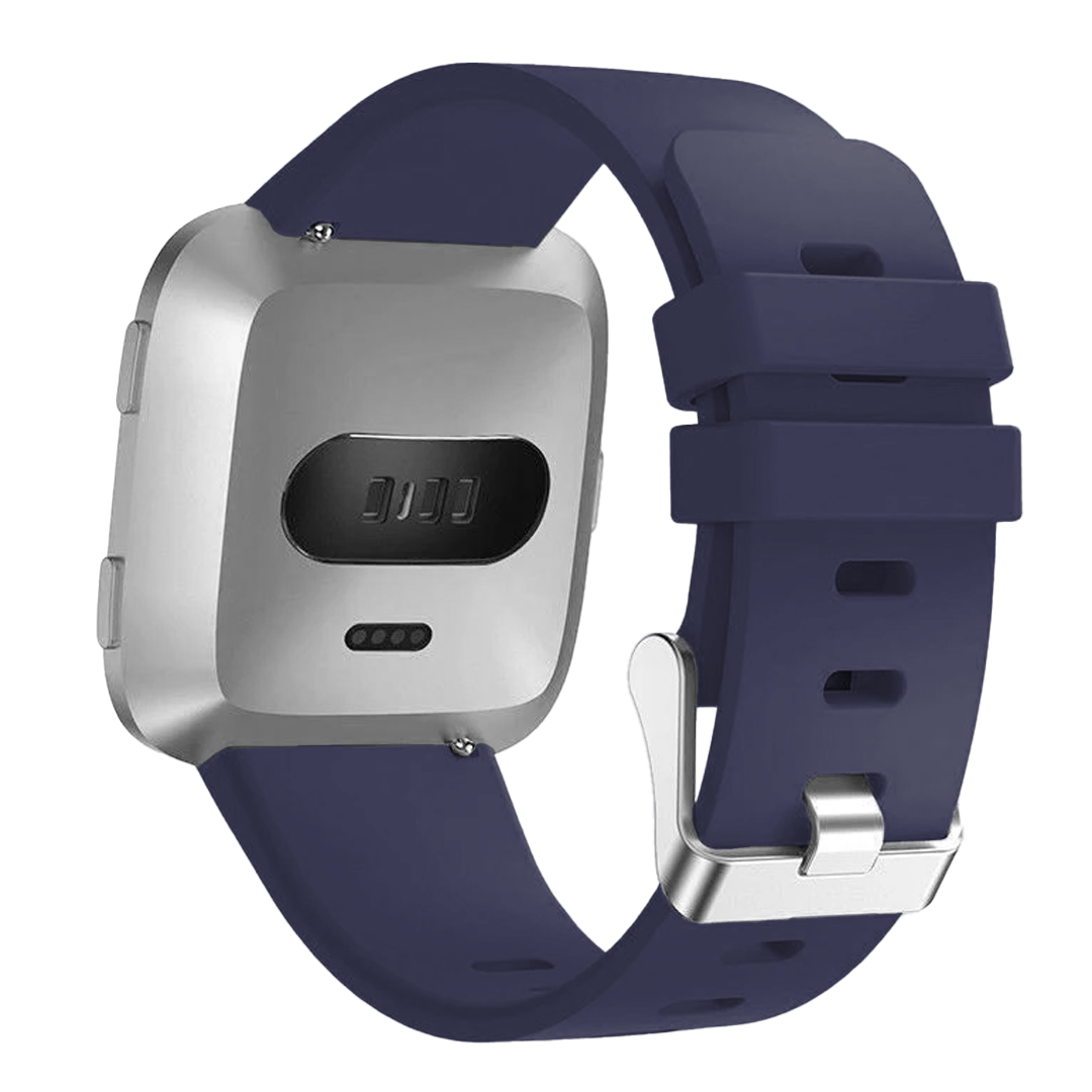 Dark Blue Silicone Band With Buckle For Fitbit Versa And Versa 2