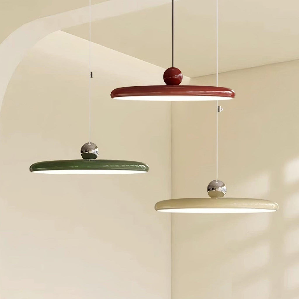 Adjustable Swing Arm Pendant Light Metal Disc Shade Integrated LED Dimmable | Ormexis