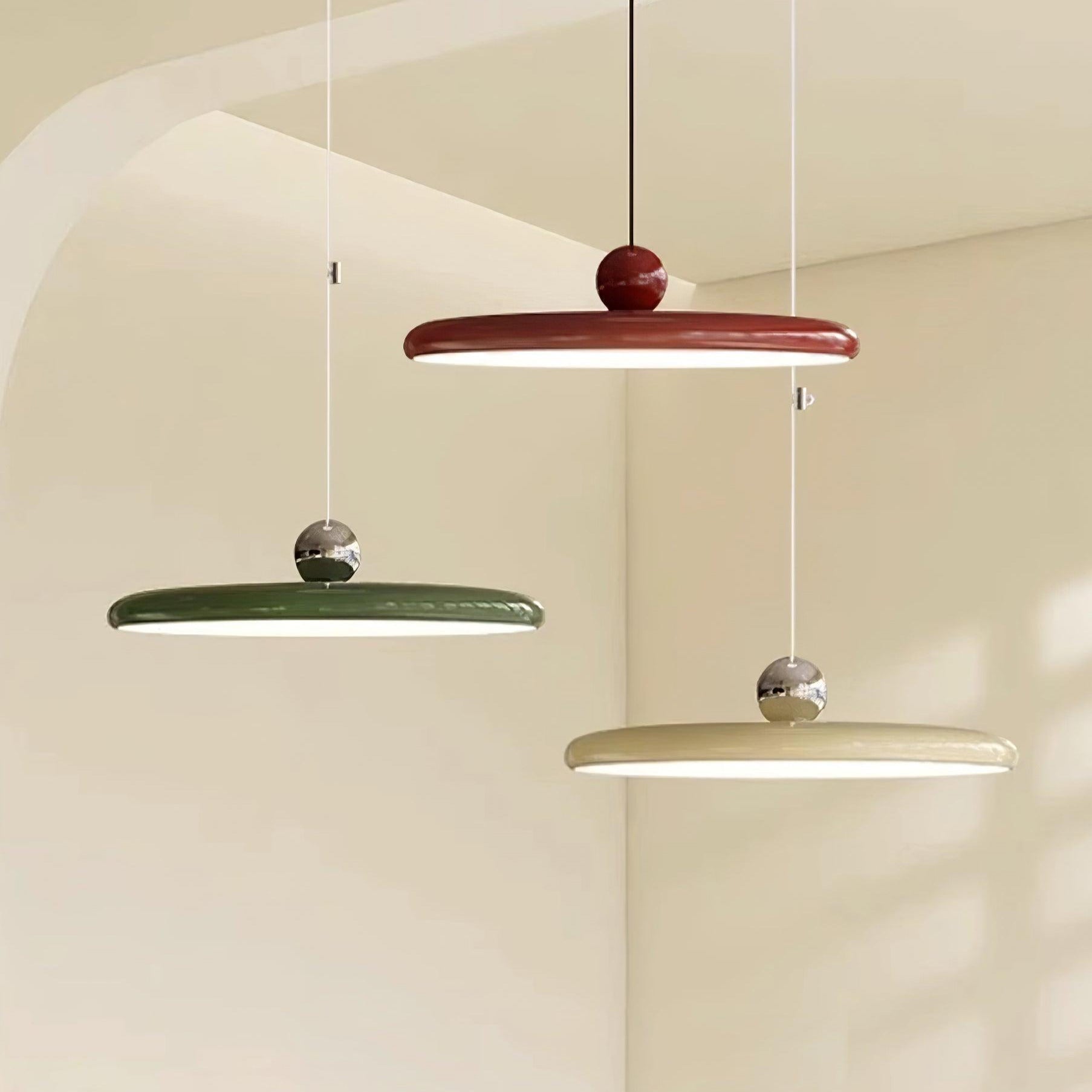 Adjustable Swing Arm Pendant Light Metal Disc Shade Integrated LED Dimmable | Ormexis