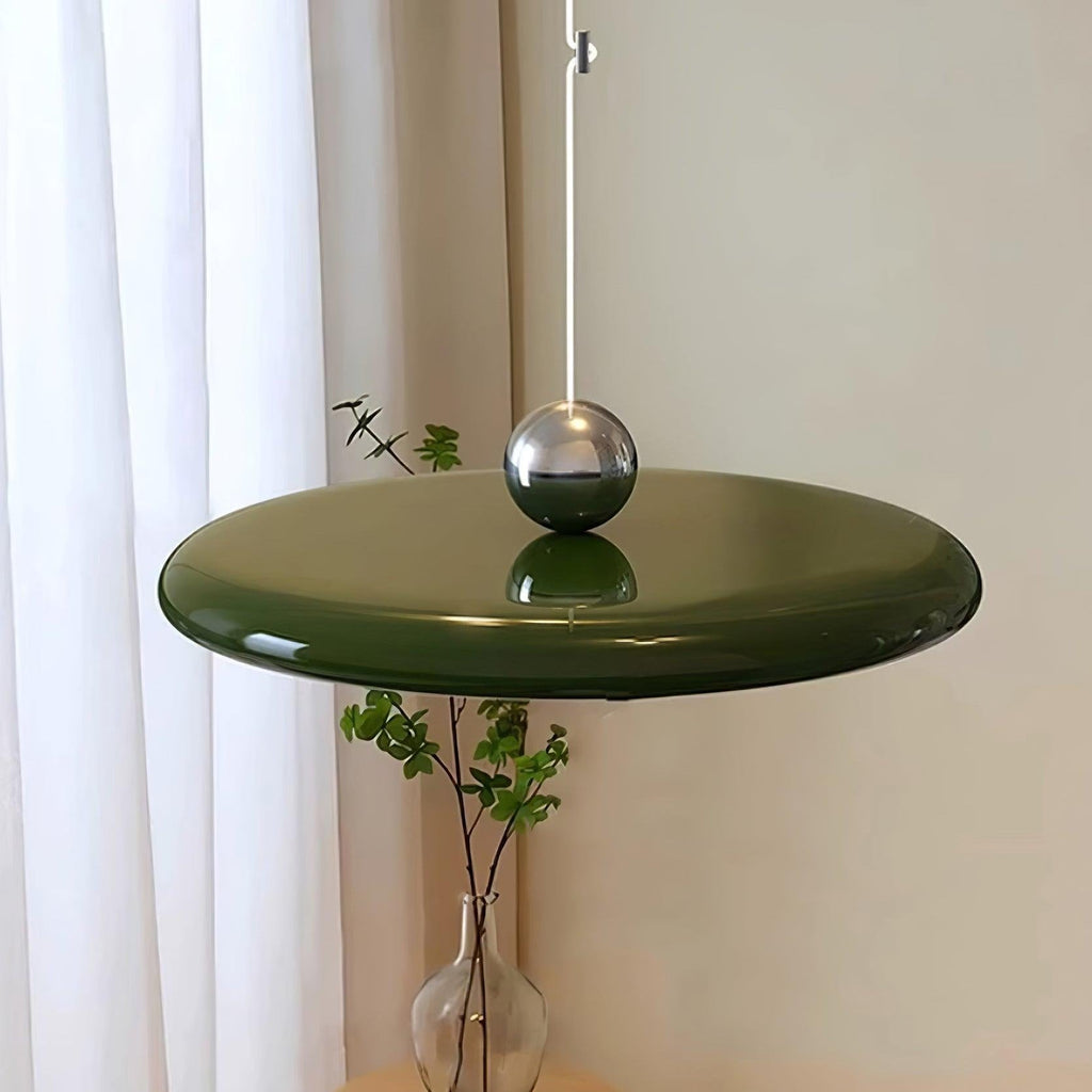 Adjustable Swing Arm Pendant Light Metal Disc Shade Integrated LED Dimmable | Ormexis
