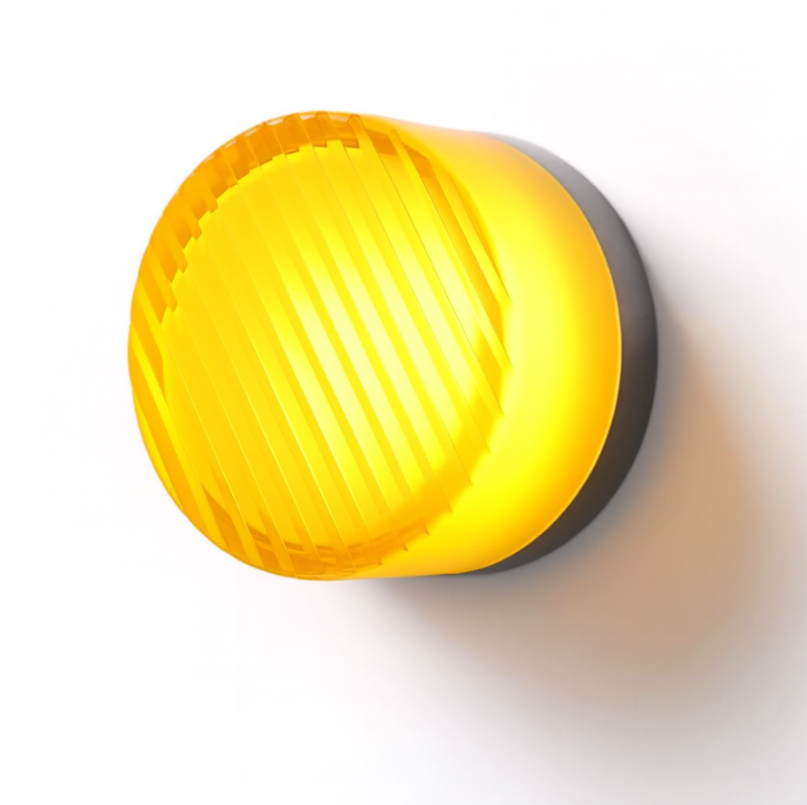 Wandleuchte aus bernsteinfarbenem, getöntem Glas, rund, mit LED | Ormexis