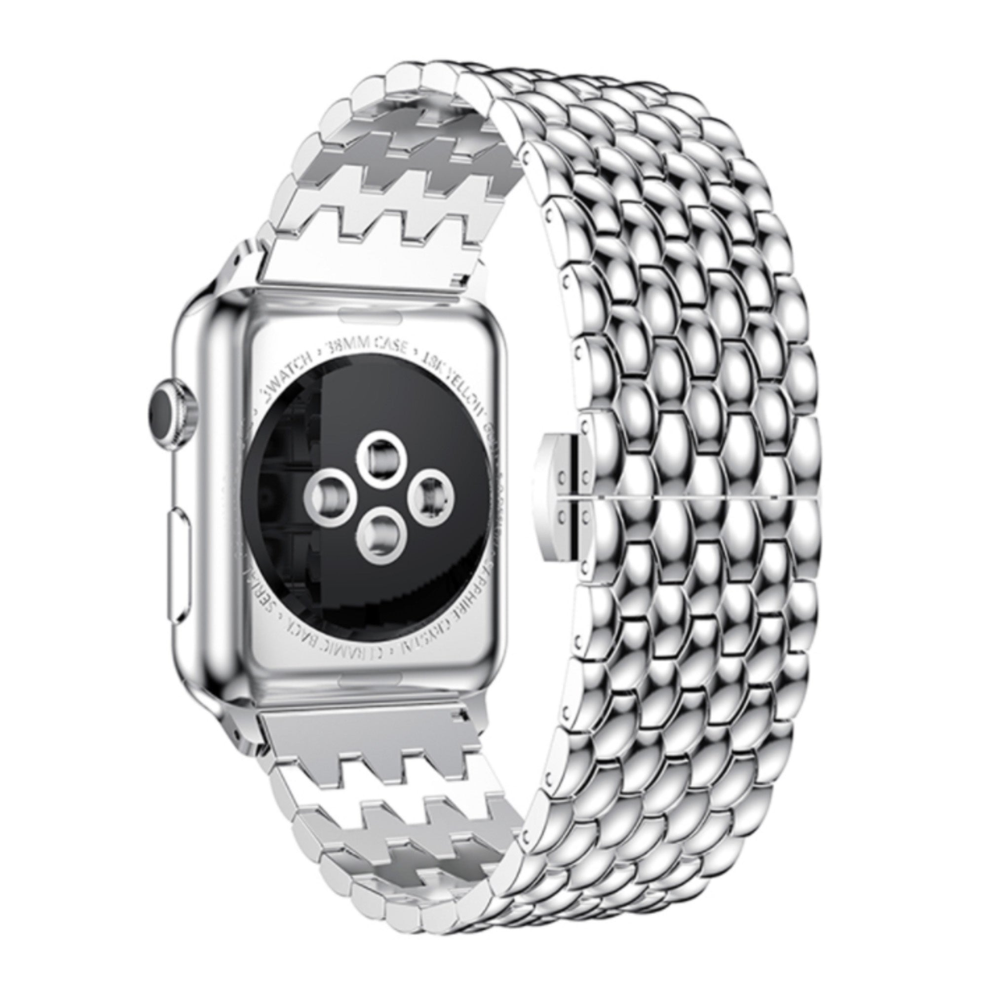 Dragon Steel Strap For Apple Watch In Silver Finish