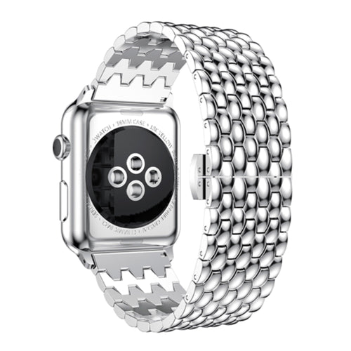 Dragon Steel Strap For Apple Watch In Silver Finish